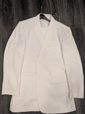 Stacy Adams Men's White Double-Breasted Blazer And Pant Suit